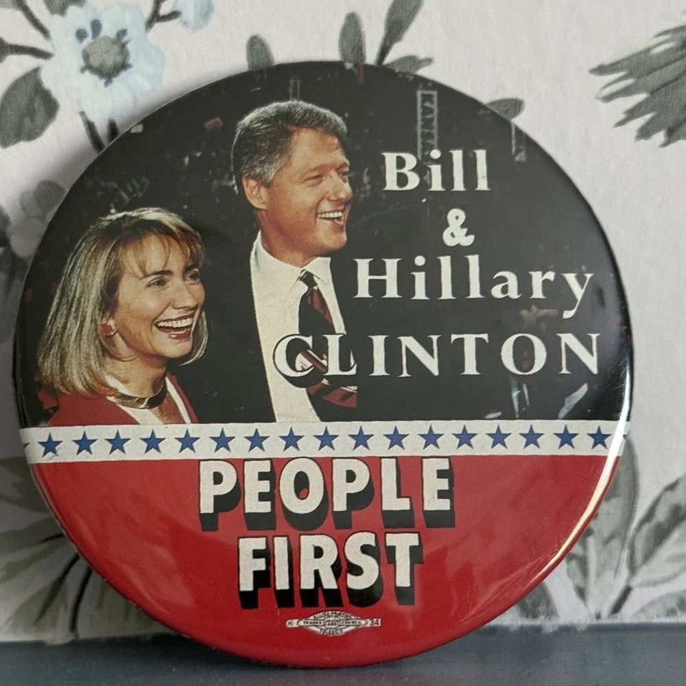 Vintage 1992 Clinton Bush Political Button Lot 1993 Inauguration People First